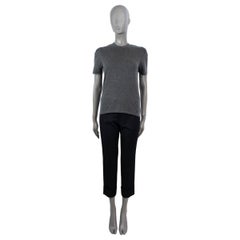 GABRIELA HEARST grey cashmere & silk 2019 RIBBED KNIT T-Shirt Shirt S