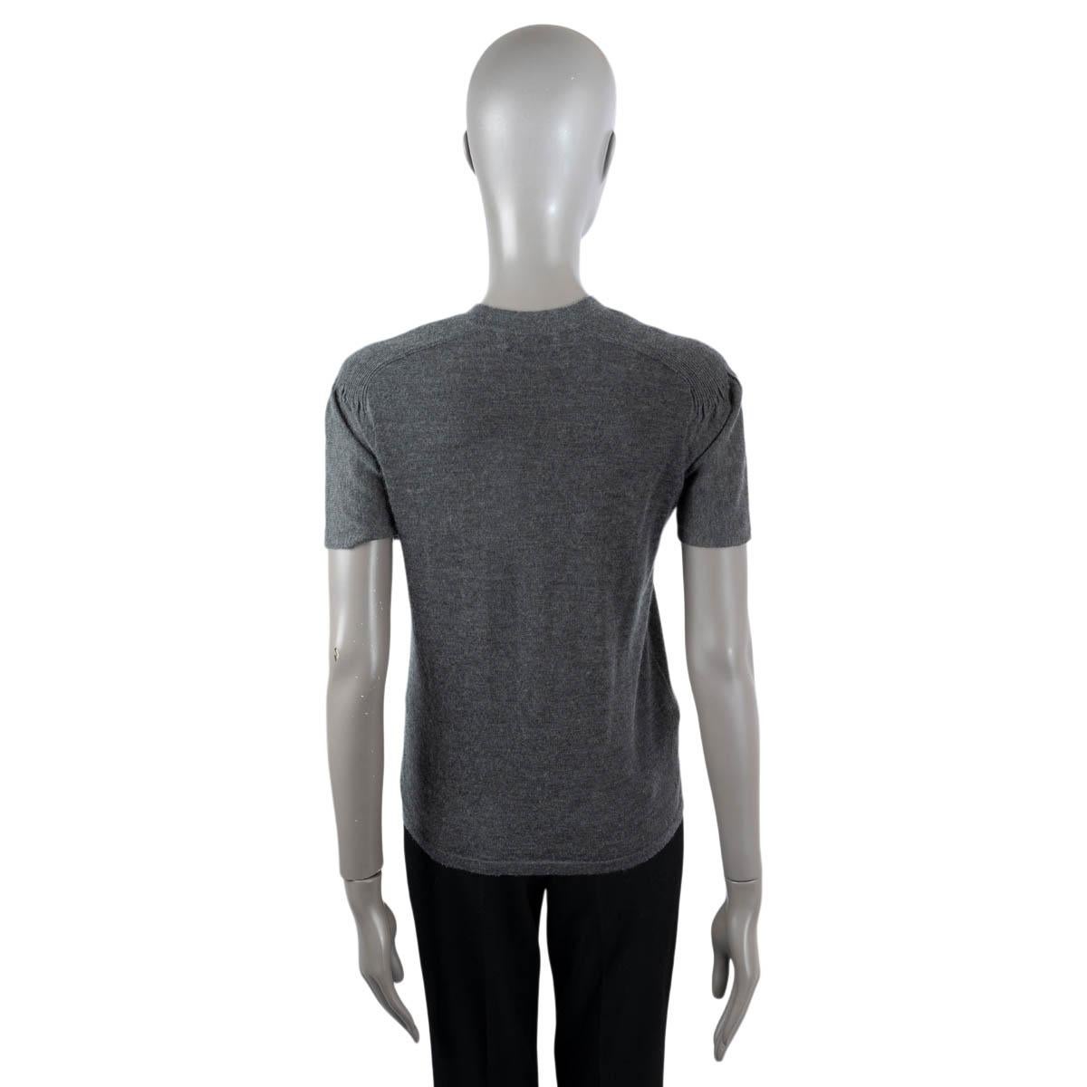 Women's GABRIELA HEARST grey cashmere & silk 2019 RIBBED KNIT T-Shirt Shirt S For Sale