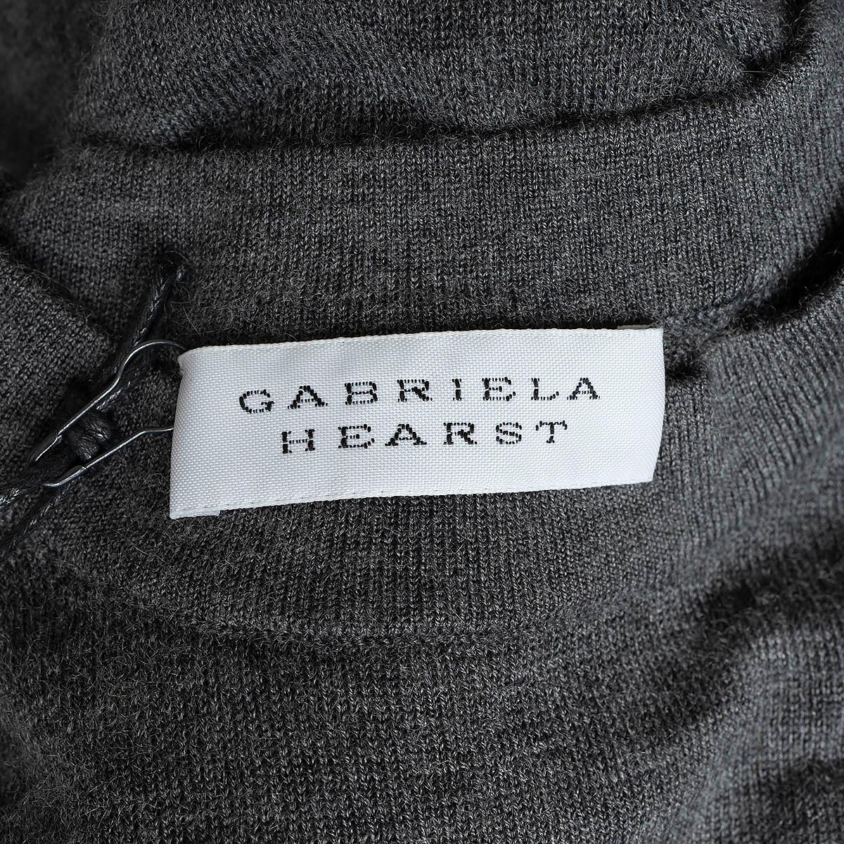 GABRIELA HEARST grey cashmere & silk 2019 RIBBED KNIT T-Shirt Shirt S For Sale 2