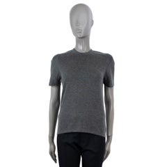 GABRIELA HEARST grey cashmere & silk 2019 RIBBED KNIT T-Shirt Shirt S