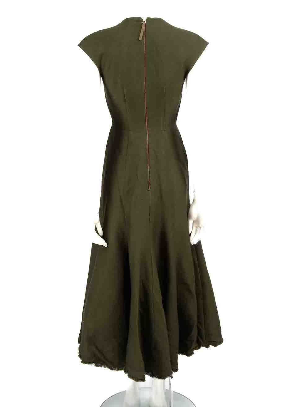 Gabriela Hearst Khaki Wool Crowther Maxi Dress Size XXS In New Condition For Sale In London, GB