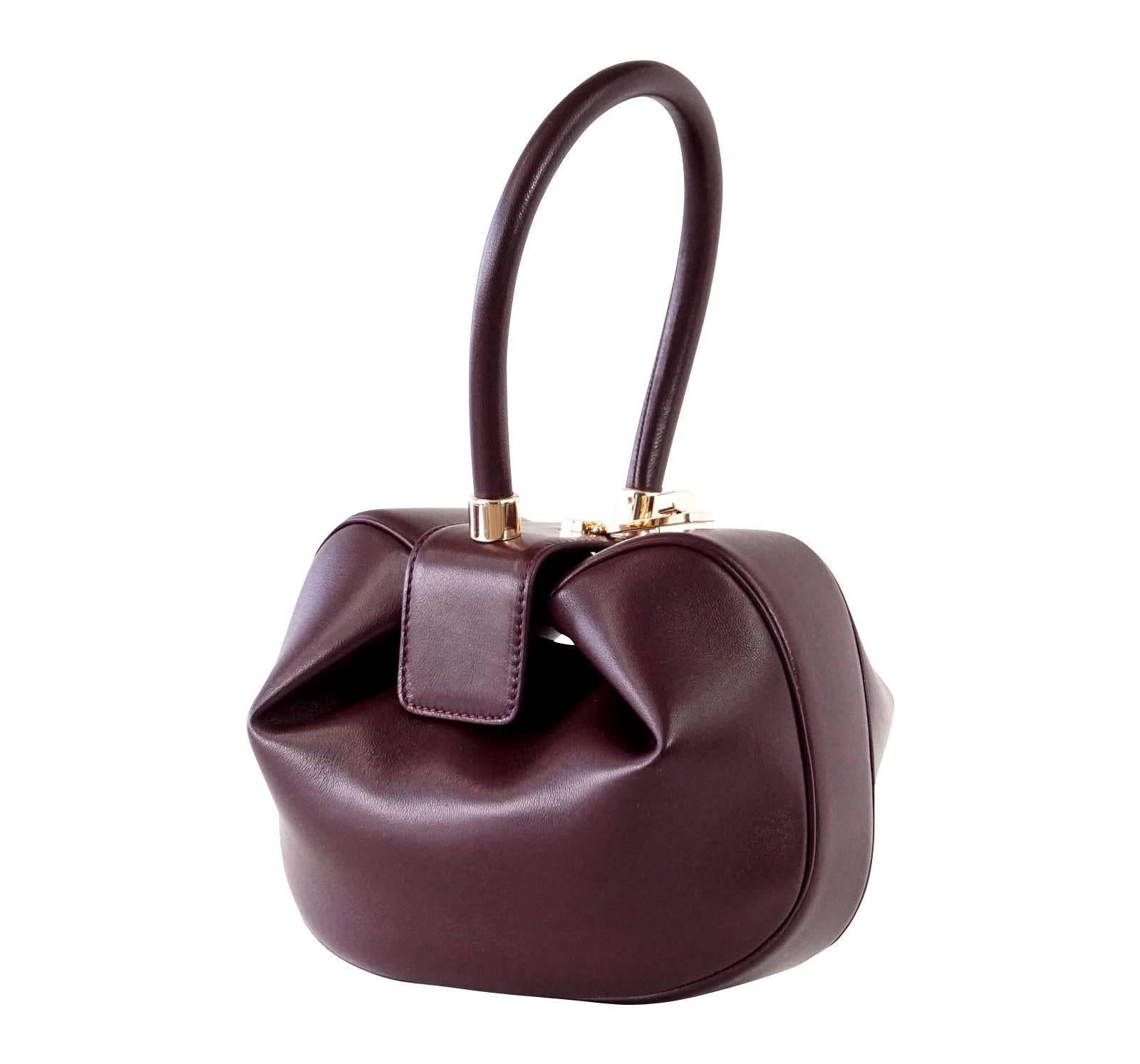 Black Gabriela Hearst Limited Edition Bordeaux Calf Leather Nina Bag  For Sale
