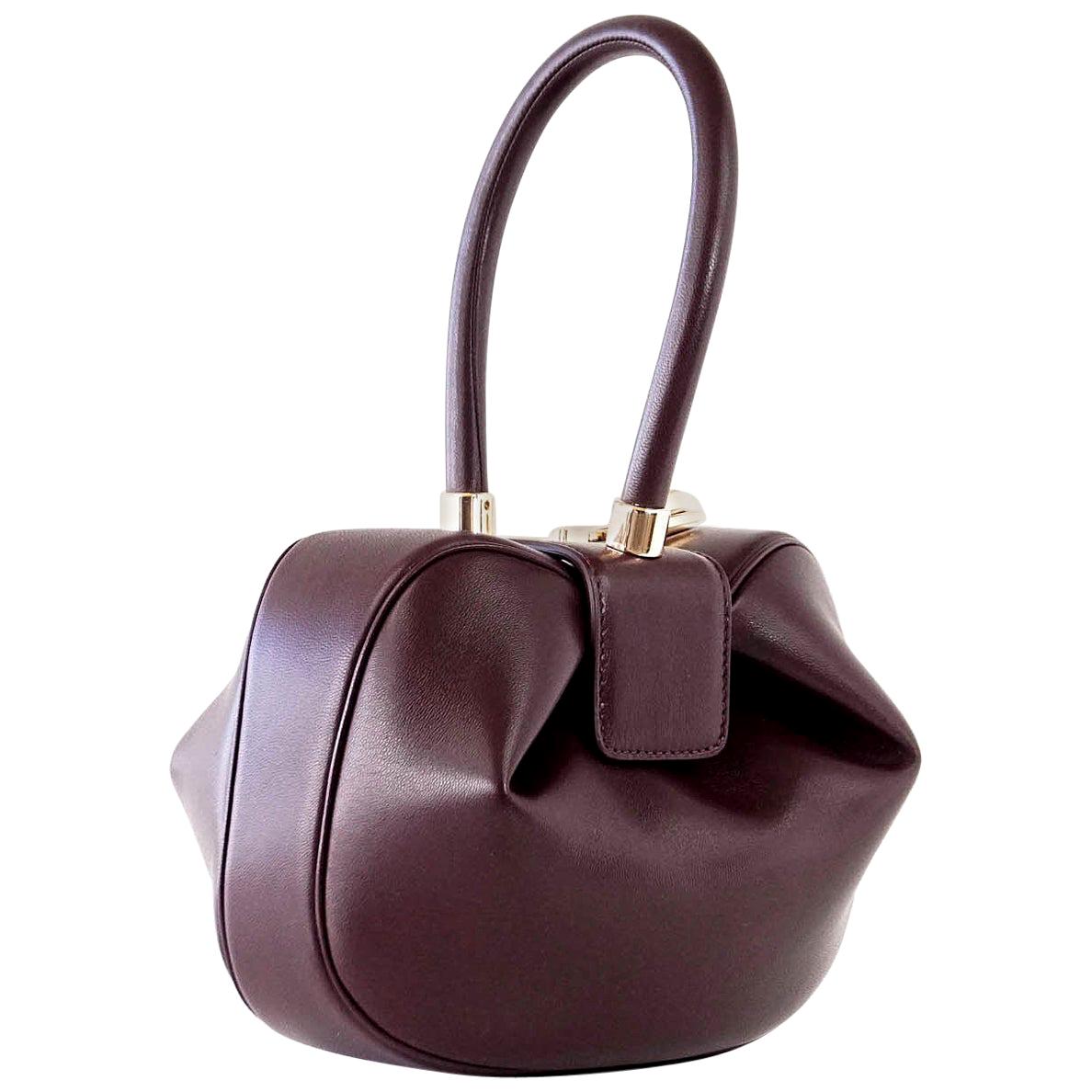 Gabriela Hearst Limited Edition Bordeaux Calf Leather Nina Bag  For Sale