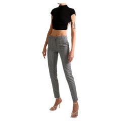 Gabriela Hearst Lisa, pantalon à carreaux effilés et extensibles en laine noire