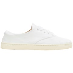 GABRIELA HEARST Marcello Minimalistische weiße lässige Low-Top-Sneakers aus Leder EU38
