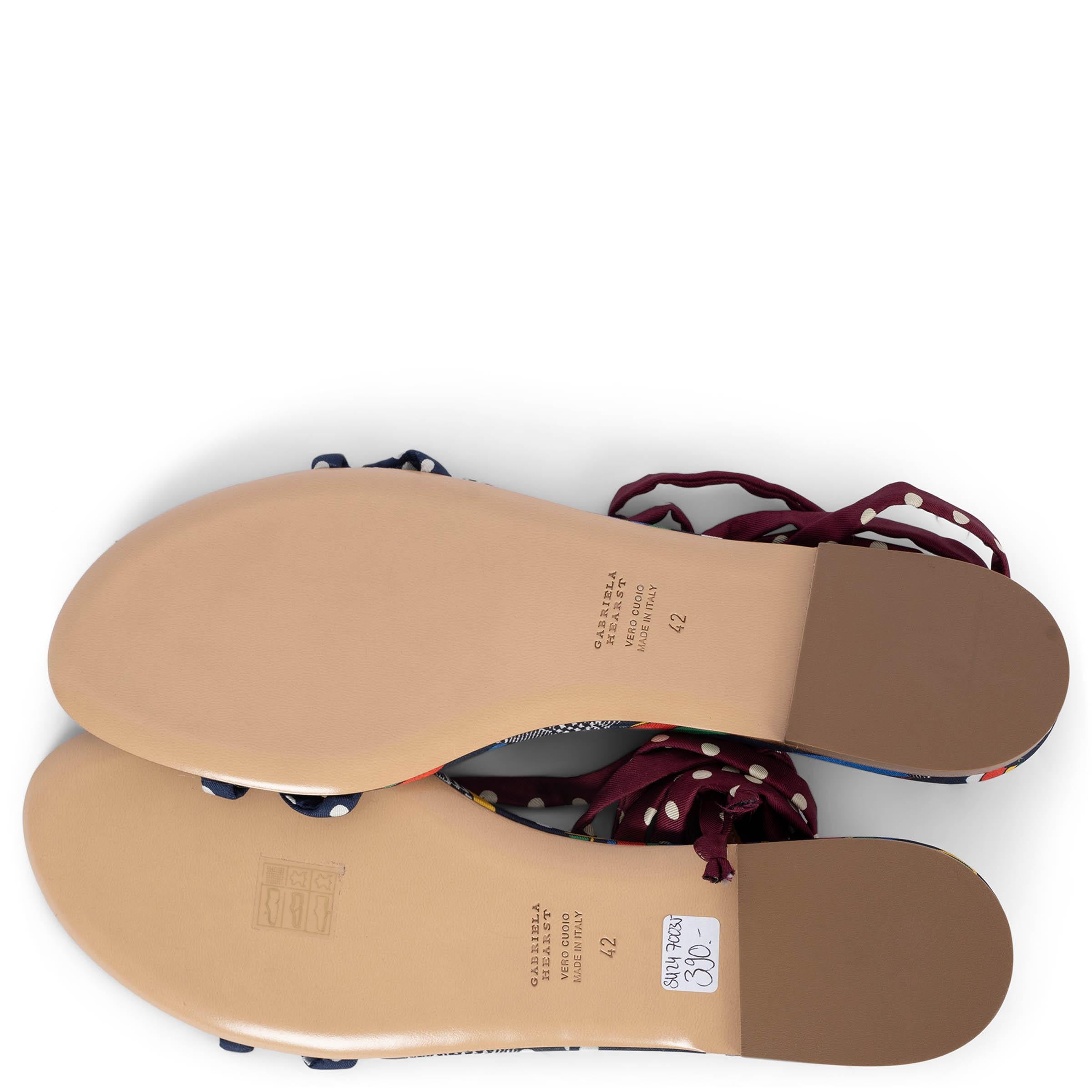 GABRIELA HEARST multicolor silk REEVES ANKLE TIE FLAT Sandals Shoes 42 fit 41 For Sale 3