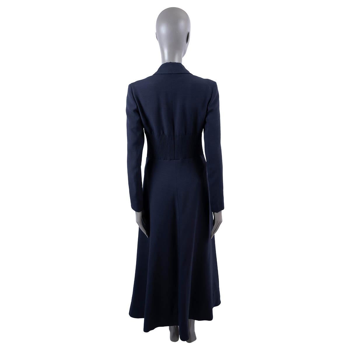 Black GABRIELA HEARST navy blue wool 2019 ALFONSO LONG Coat Jacket 2 XS For Sale