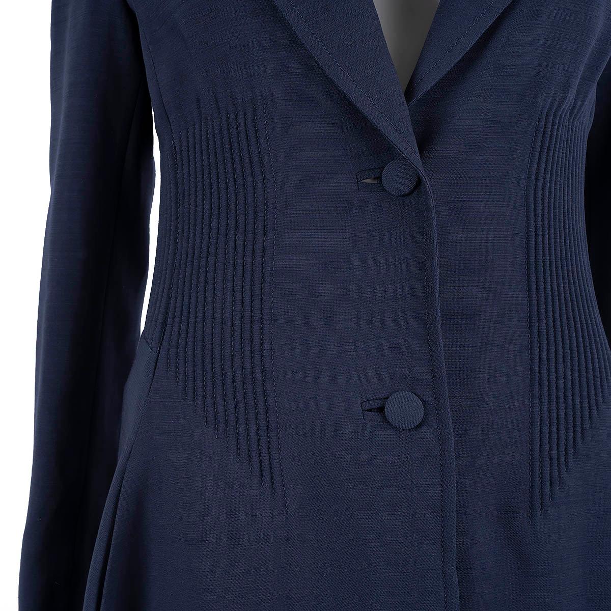 GABRIELA HEARST navy blue wool 2019 ALFONSO LONG Coat Jacket 2 XS In Excellent Condition For Sale In Zürich, CH