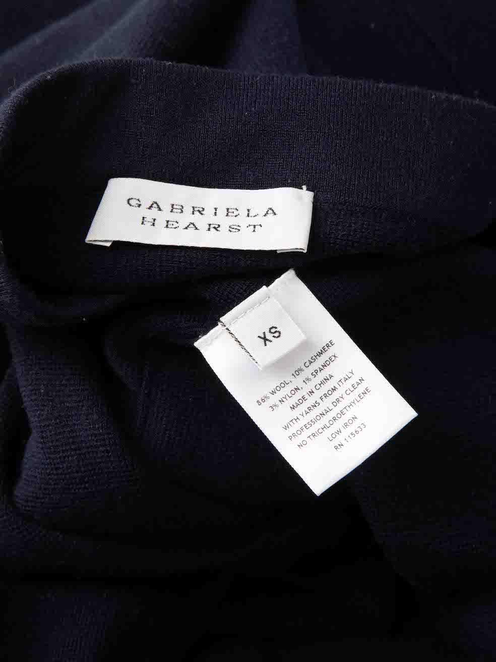Gabriela Hearst Marineblauer Midirock aus Wollstrick Größe XS Damen im Angebot