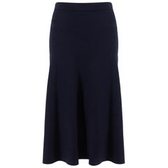 Gabriela Hearst Marineblauer Midirock aus Wollstrick Größe XS