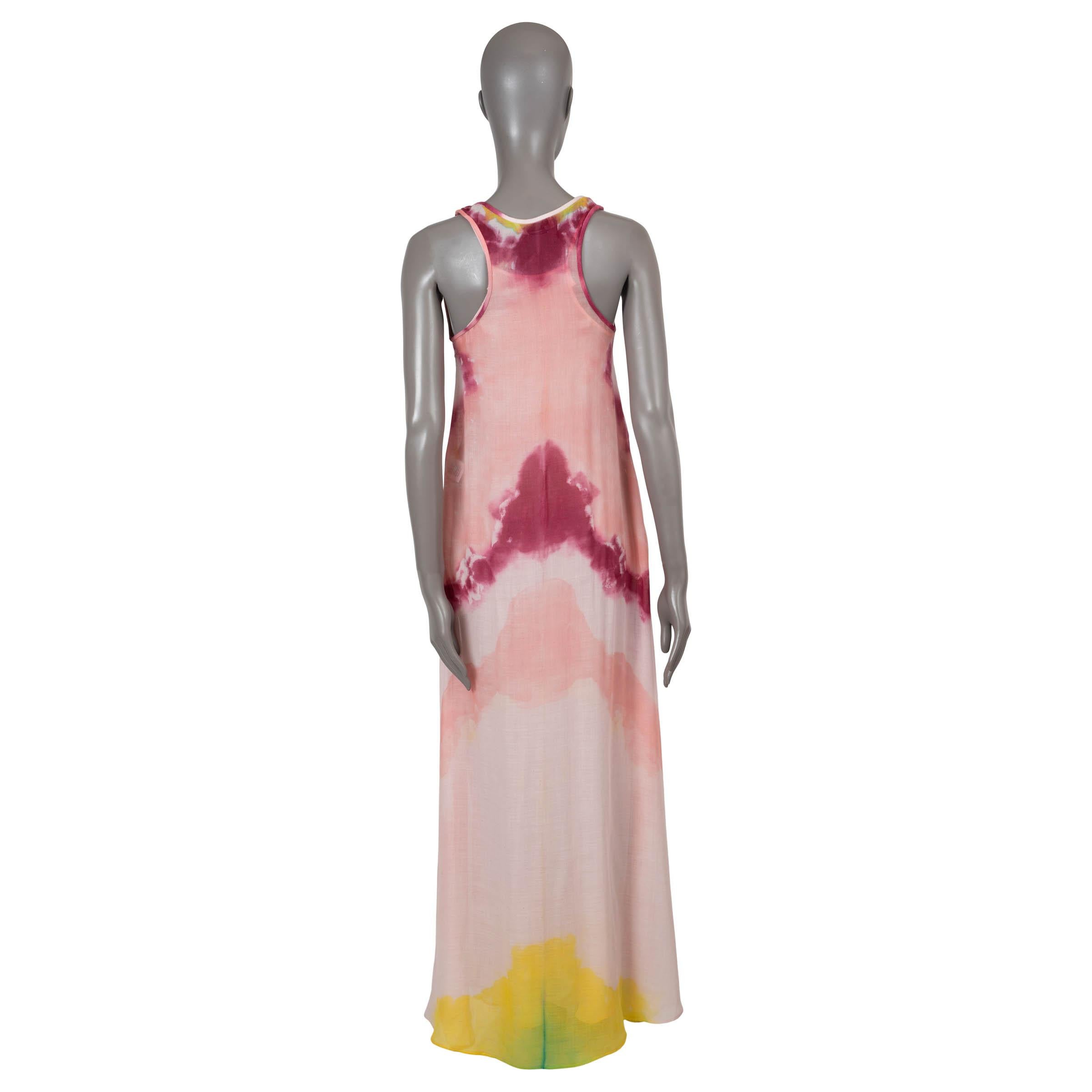 Brown GABRIELA HEARST pink cashmere 2024 NIKI TIE-DYE MAXI Dress 38 XS For Sale