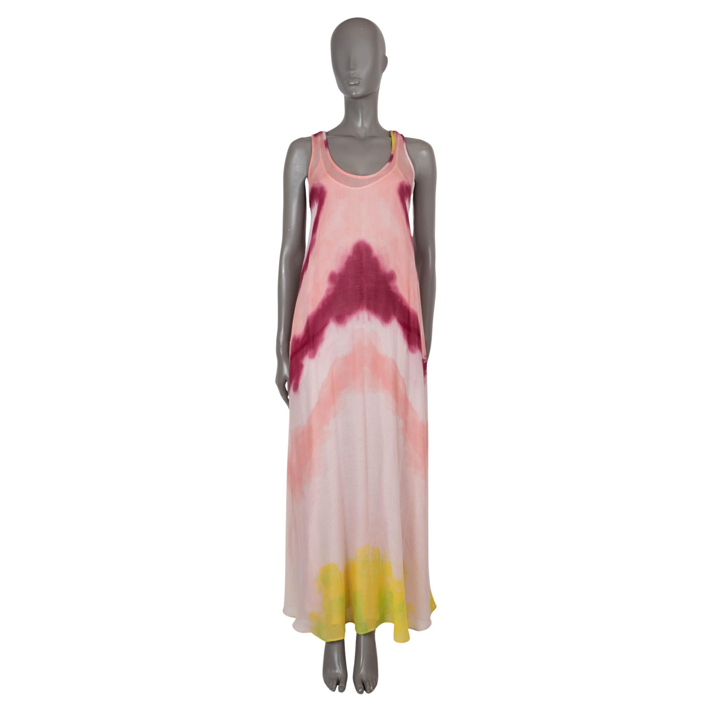 GABRIELA HEARST pink cashmere 2024 NIKI TIE-DYE MAXI Dress 38 XS For Sale