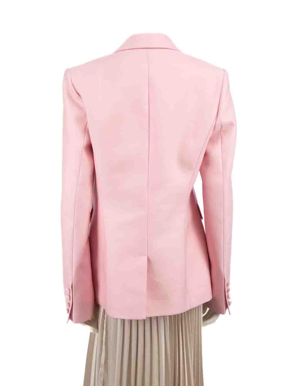 Gabriela Hearst Pink Wool Tailored Blazer Size XL In Good Condition For Sale In London, GB