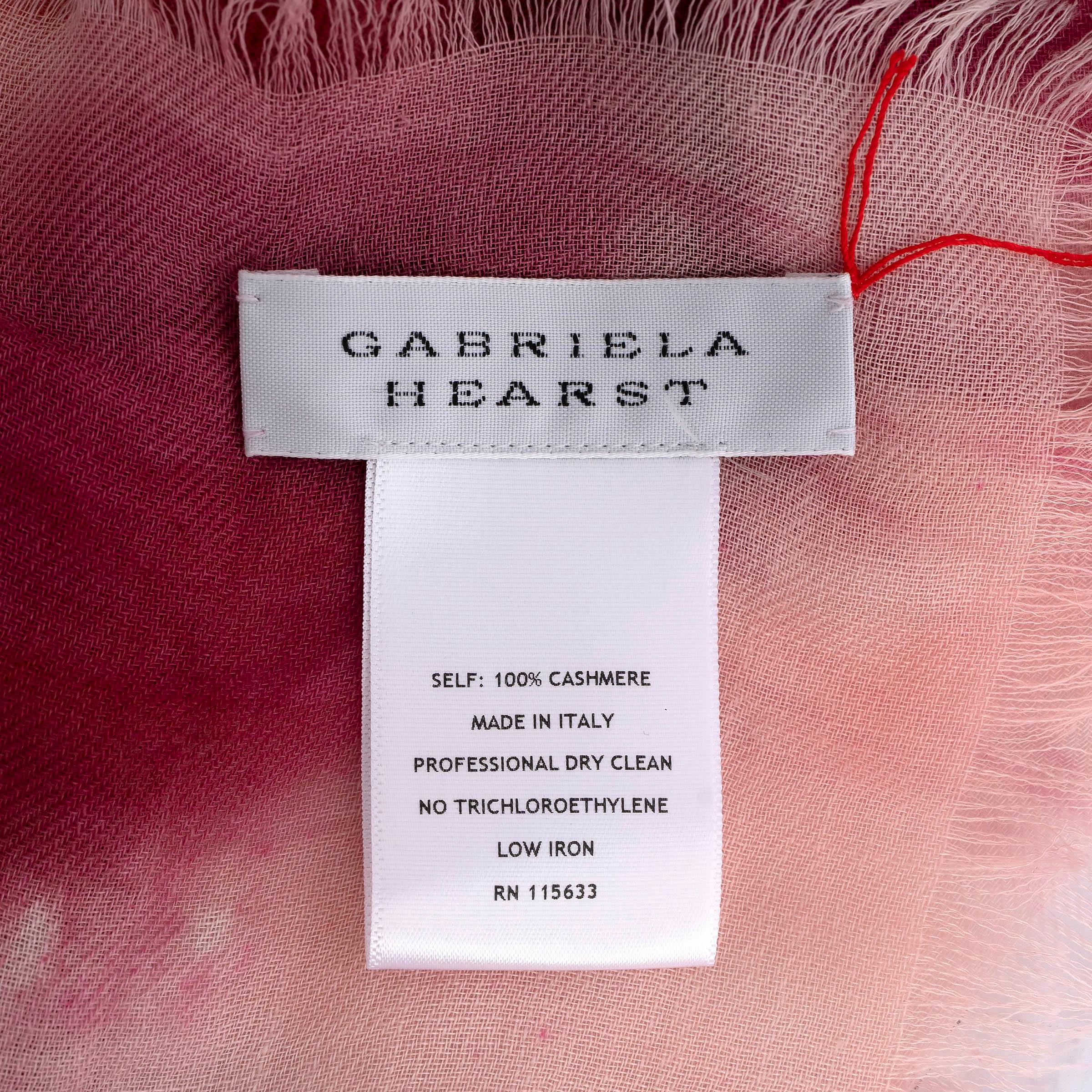 GABRIELA HEARST pink yellow cashmere 2023 LUNA TIE-DYE Shawl Scarf In Excellent Condition For Sale In Zürich, CH