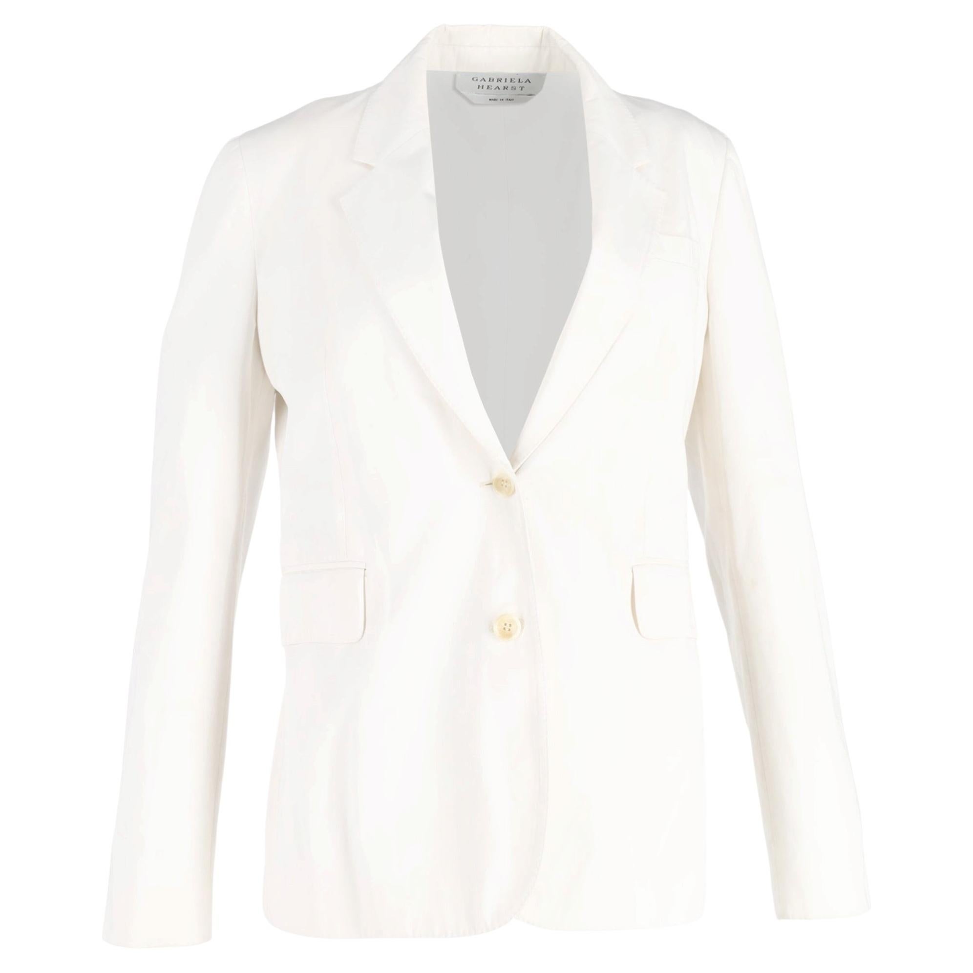 Gabriela Hearst Single-Breasted Blazer in White Wool