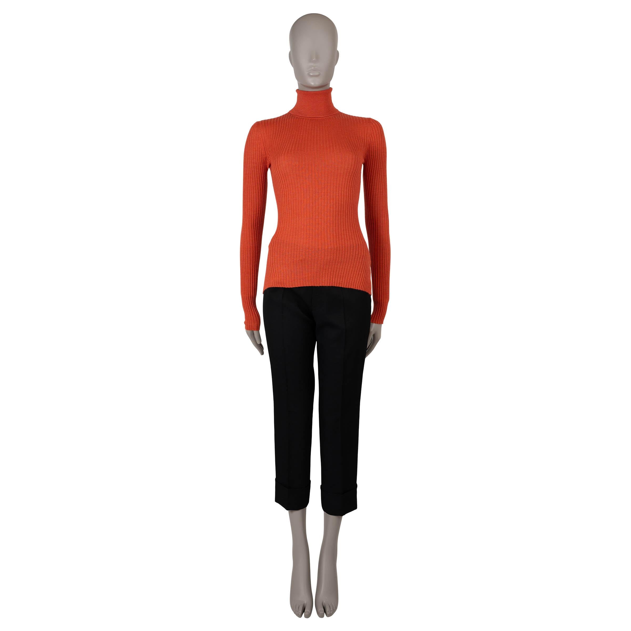 GABRIELA HEARST Spice orang cashmere & silk 2022 PEPPE Sweater XS In Excellent Condition For Sale In Zürich, CH