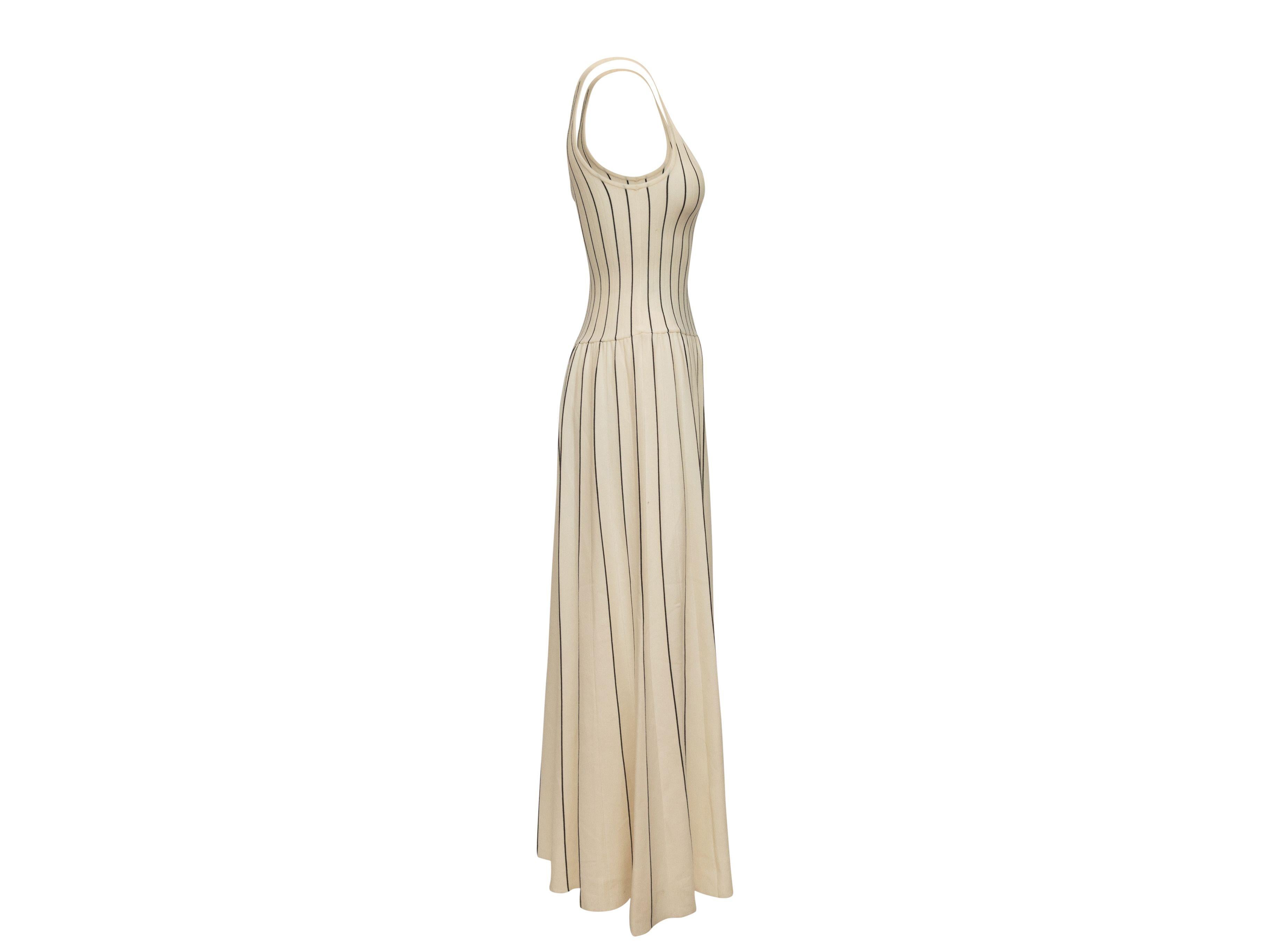Gabriela Hearst Maxikleid aus weißer und schwarzer Wolle 1