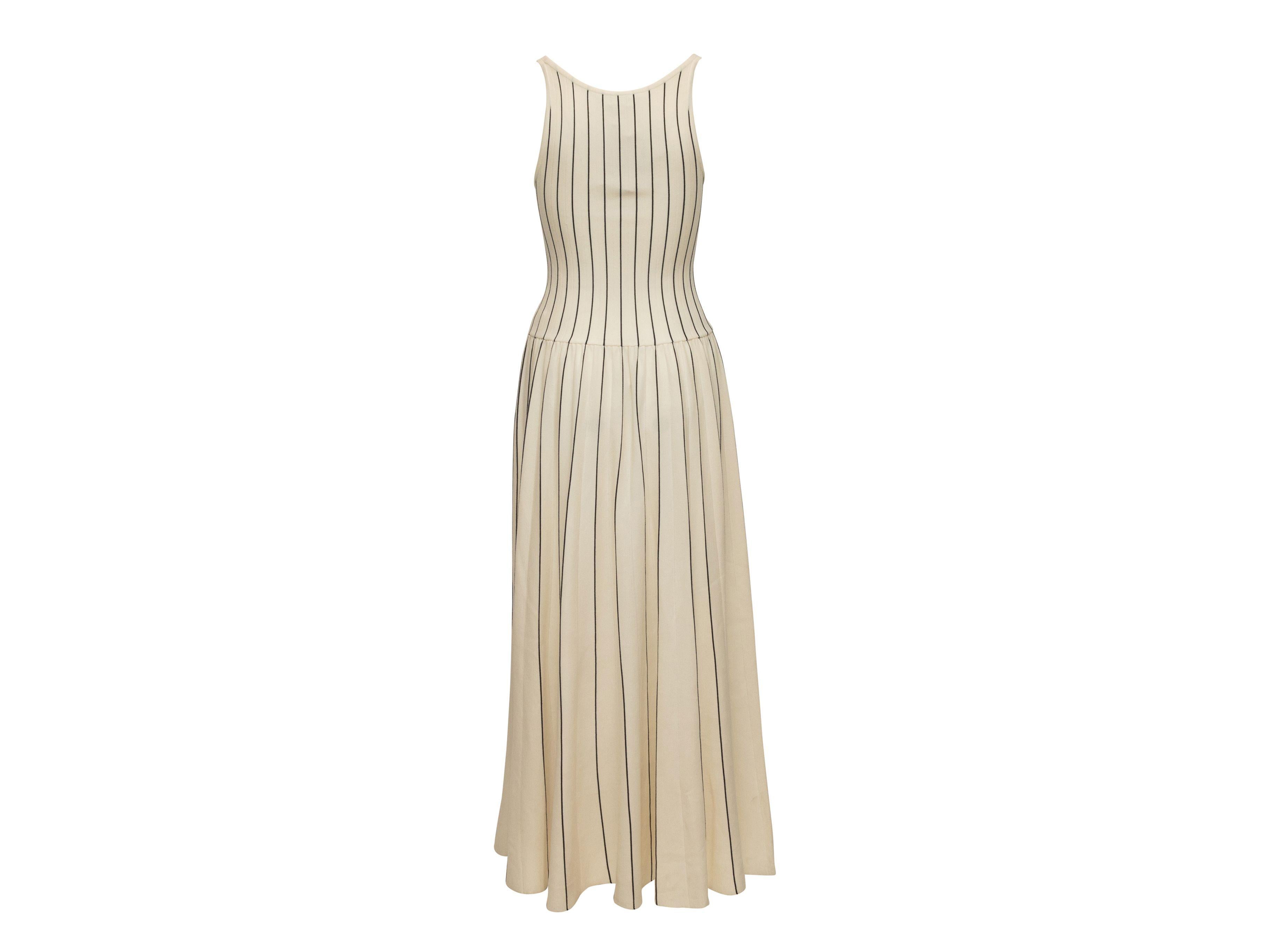 Gabriela Hearst Maxikleid aus weißer und schwarzer Wolle 2