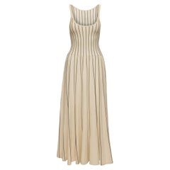 Gabriela Hearst Maxikleid aus weißer und schwarzer Wolle