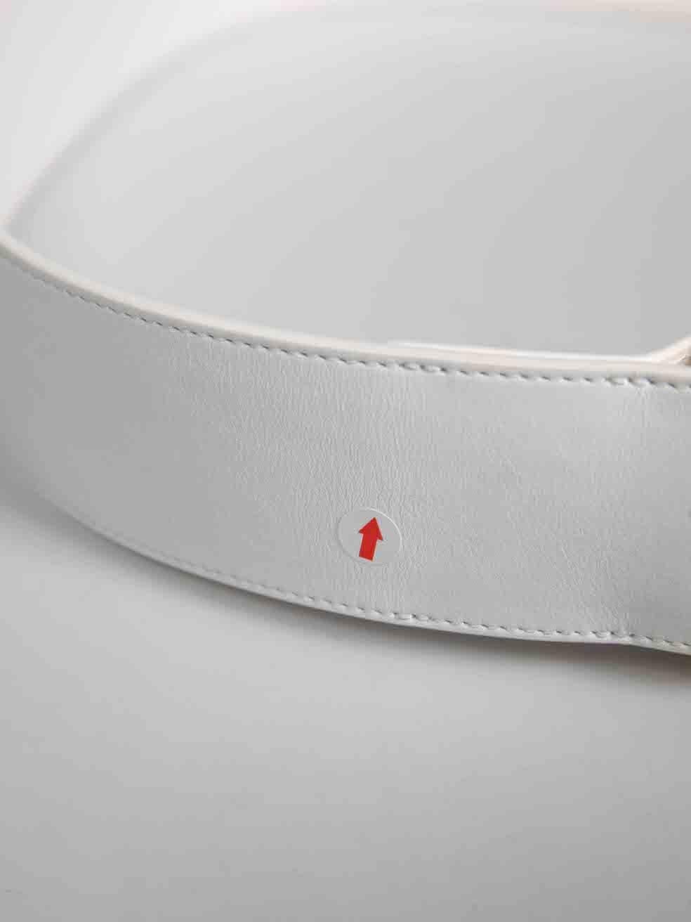 Gabriela Hearst White Leather Hook Buckle Belt For Sale 1