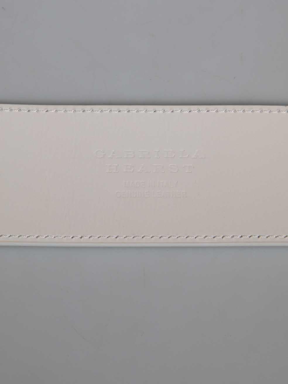 Gabriela Hearst White Leather Hook Buckle Belt For Sale 2
