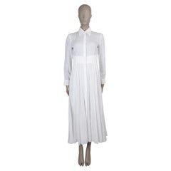 Gabriela Hearst Robe chemise en lin blanc 2024 « DEWI PINTUCKED SHIRT » taille 38 XS