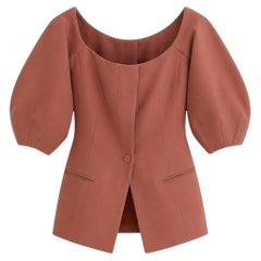 Gabriela Hearst Women's Contemporary Rust Brown Corset Jacket, XS/S