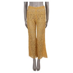 Pantalon GABRIELA HEARST en soie et coton jaune, modèle « PHOENIX LACE » 2025, taille 38 S