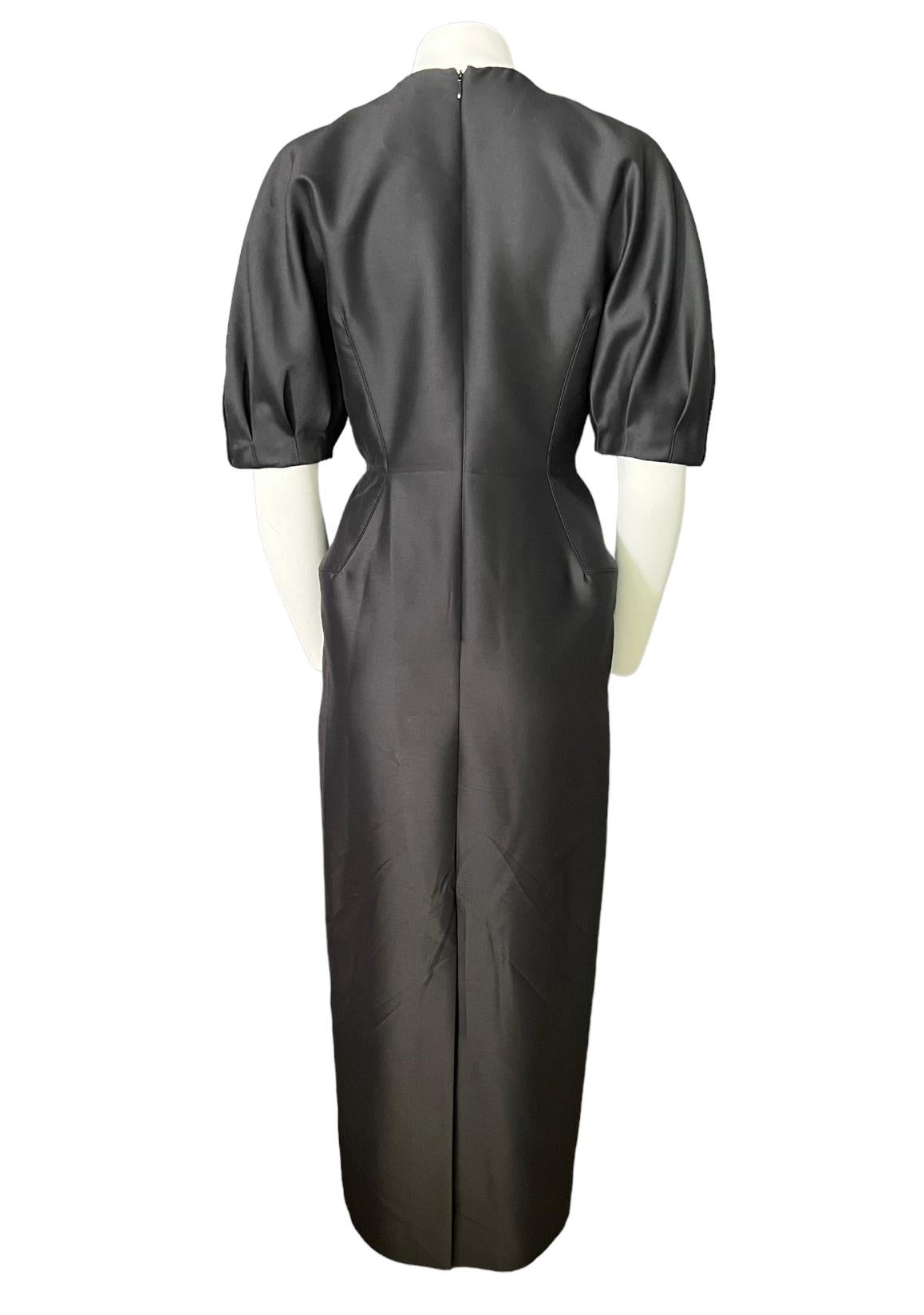 Gabriela Hearts Black Midi Dress, Size 40 In Excellent Condition For Sale In Beverly Hills, CA