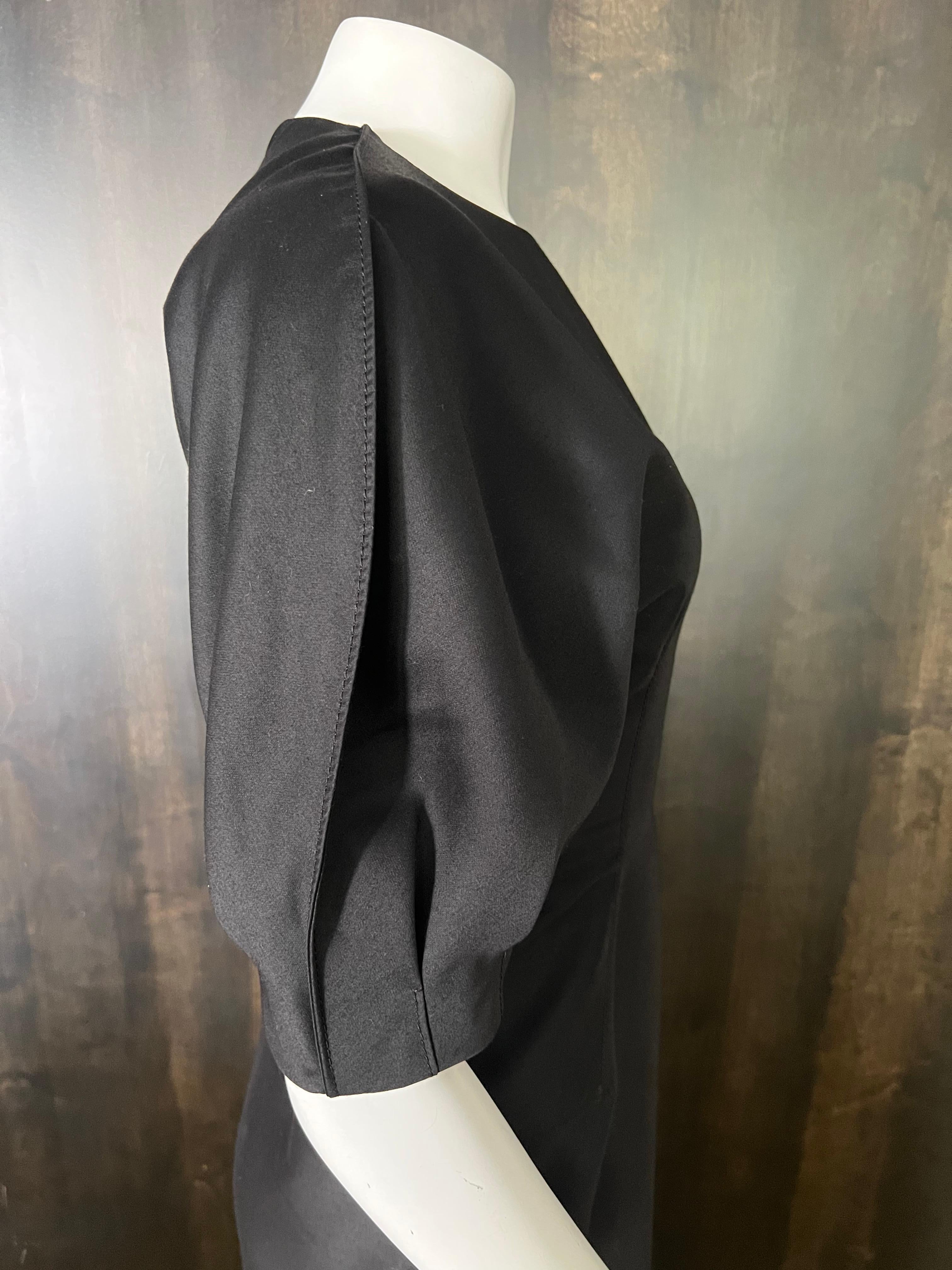 Gabriela Hearts Black Midi Dress, Size 40 For Sale 1