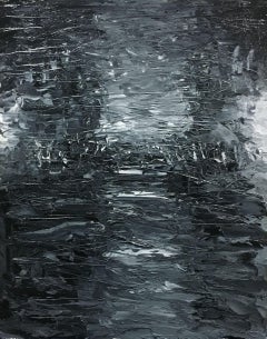 Reflections in Grey 10-30-18, Painting, Oil on Canvas