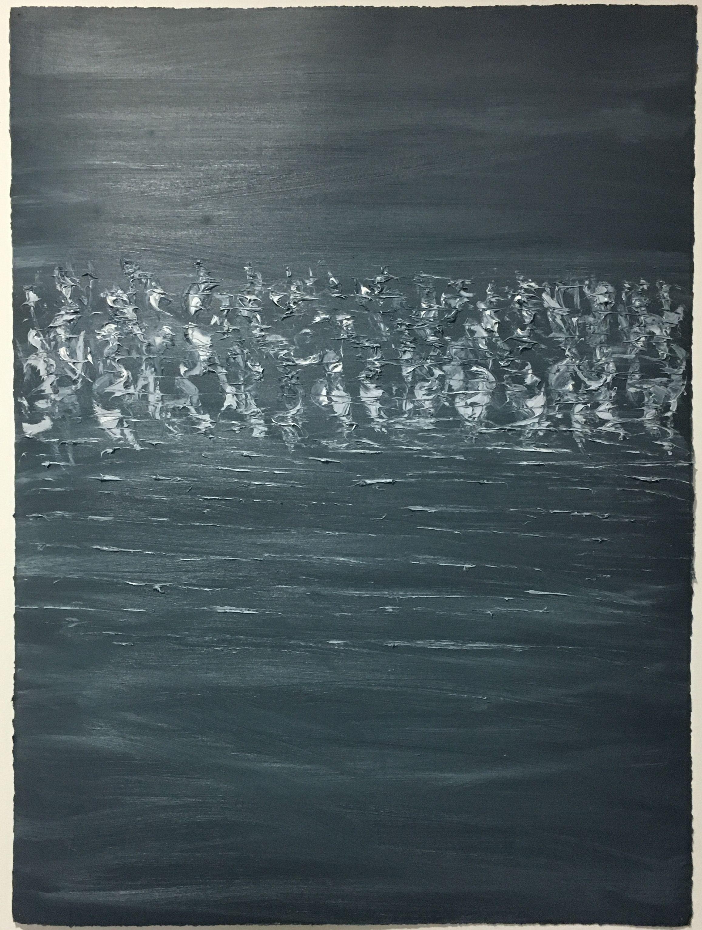 Gabriela Horikawa Abstract Painting - Untitled 2-5-19, Painting, Oil on Paper