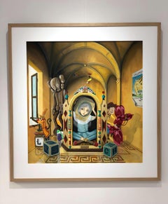 Habitación de juguete, Pintura acrílica, Estilo surrealista, 2022, Enmarcado, 93x97 cm