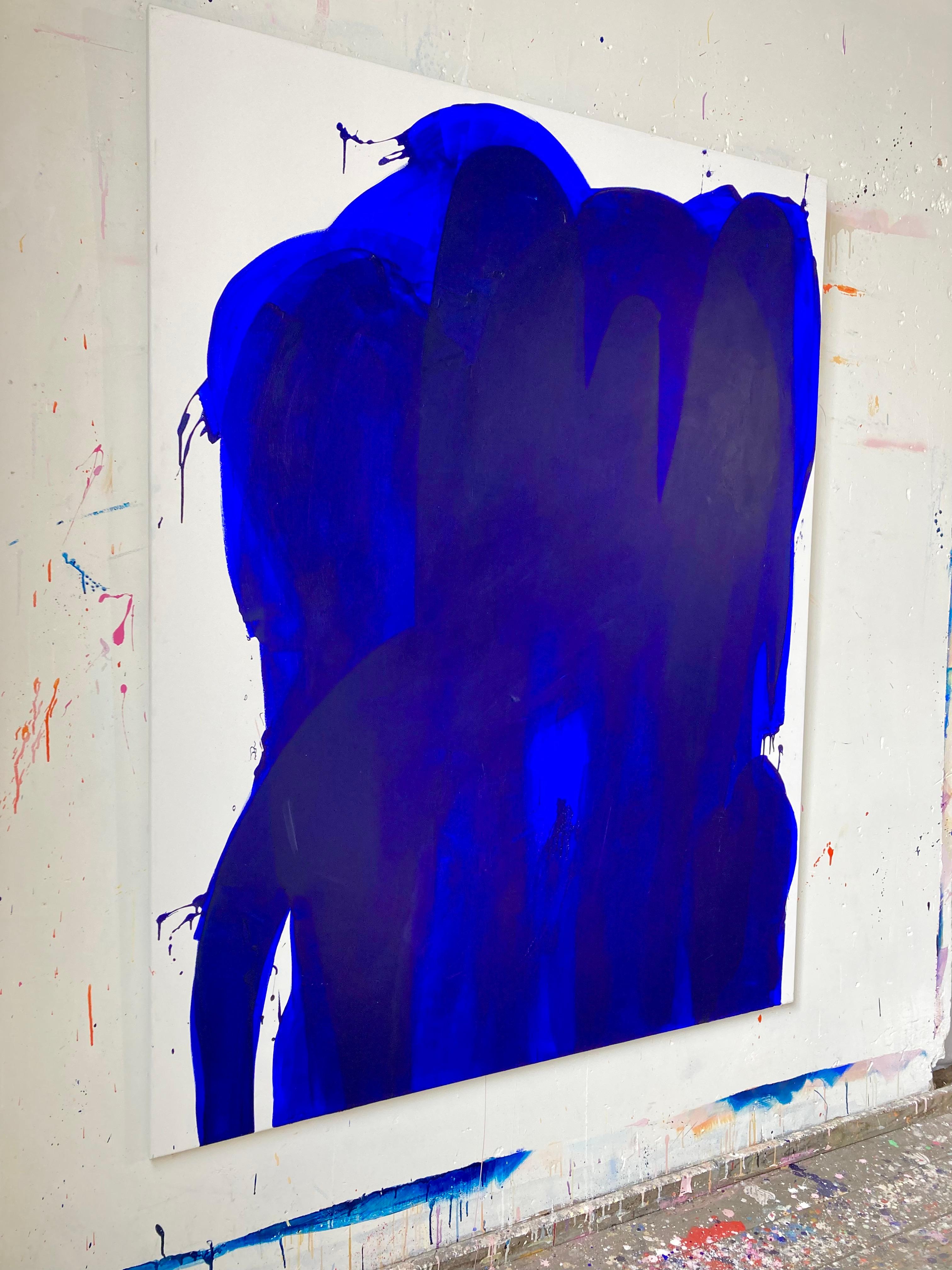 Abstraktes Gemälde in Blau von der spanischen Künstlerin Gabriela Meunie 2023 im Angebot 2