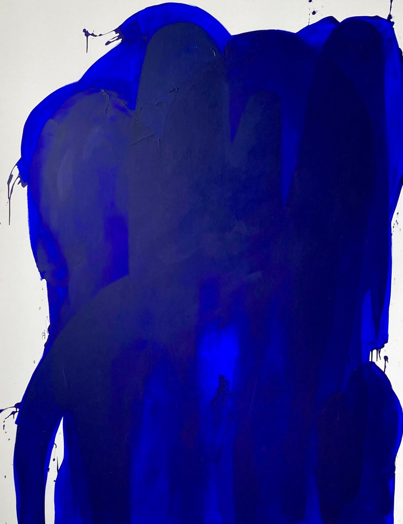 Abstraktes Gemälde in Blau von der spanischen Künstlerin Gabriela Meunie 2023