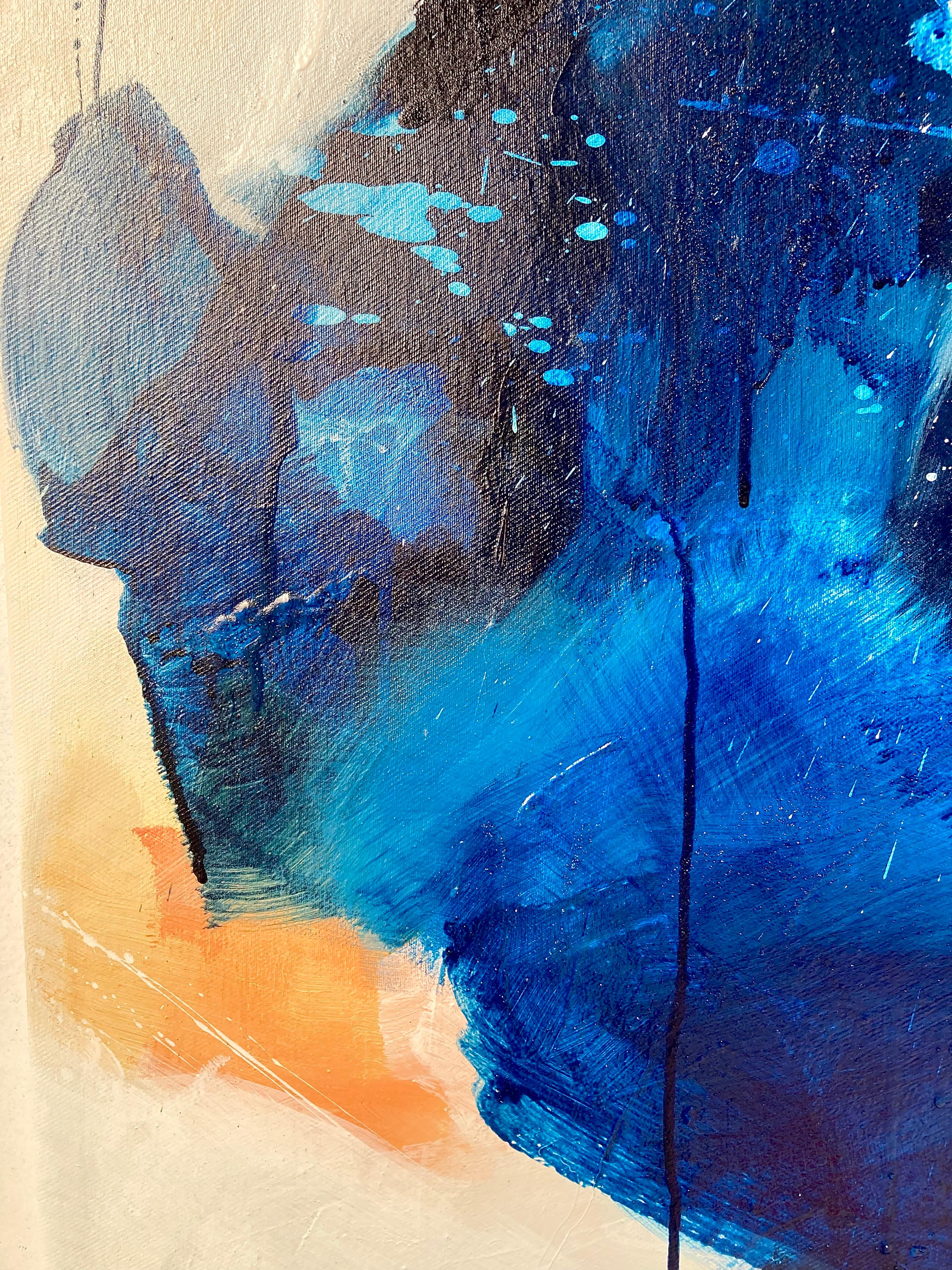 Abstract Painting Blue by Contemporary Artist Gabriela Meunie  For Sale 2