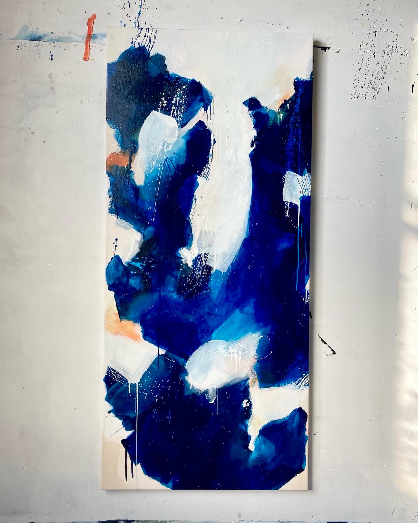 Abstract Painting Blue by Contemporary Artist Gabriela Meunie  For Sale 3
