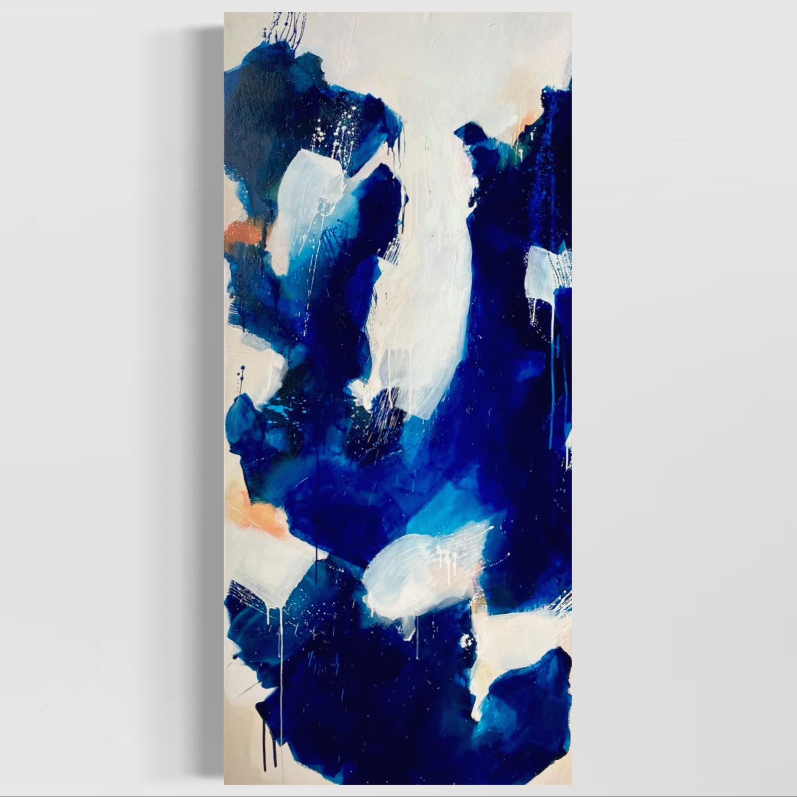 Abstract Painting Blue by Contemporary Artist Gabriela Meunie 