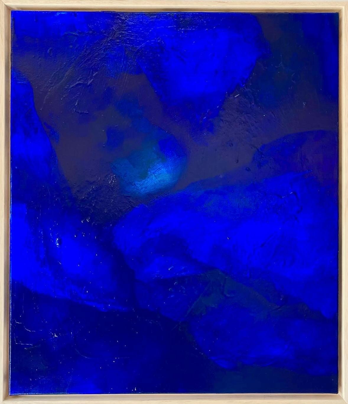 Pittura astratta Pigmenti blu Artista contemporanea Gabriela Meunie 2024 2