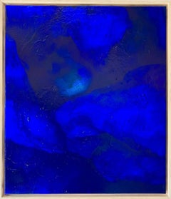 Pittura astratta Pigmenti blu Artista contemporanea Gabriela Meunie 2024