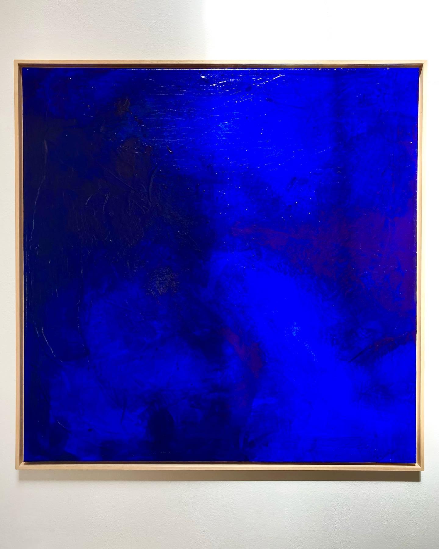 Pittura astratta Dittico Pigmenti blu Artista contemporanea Gabriela Meunie 2024 2