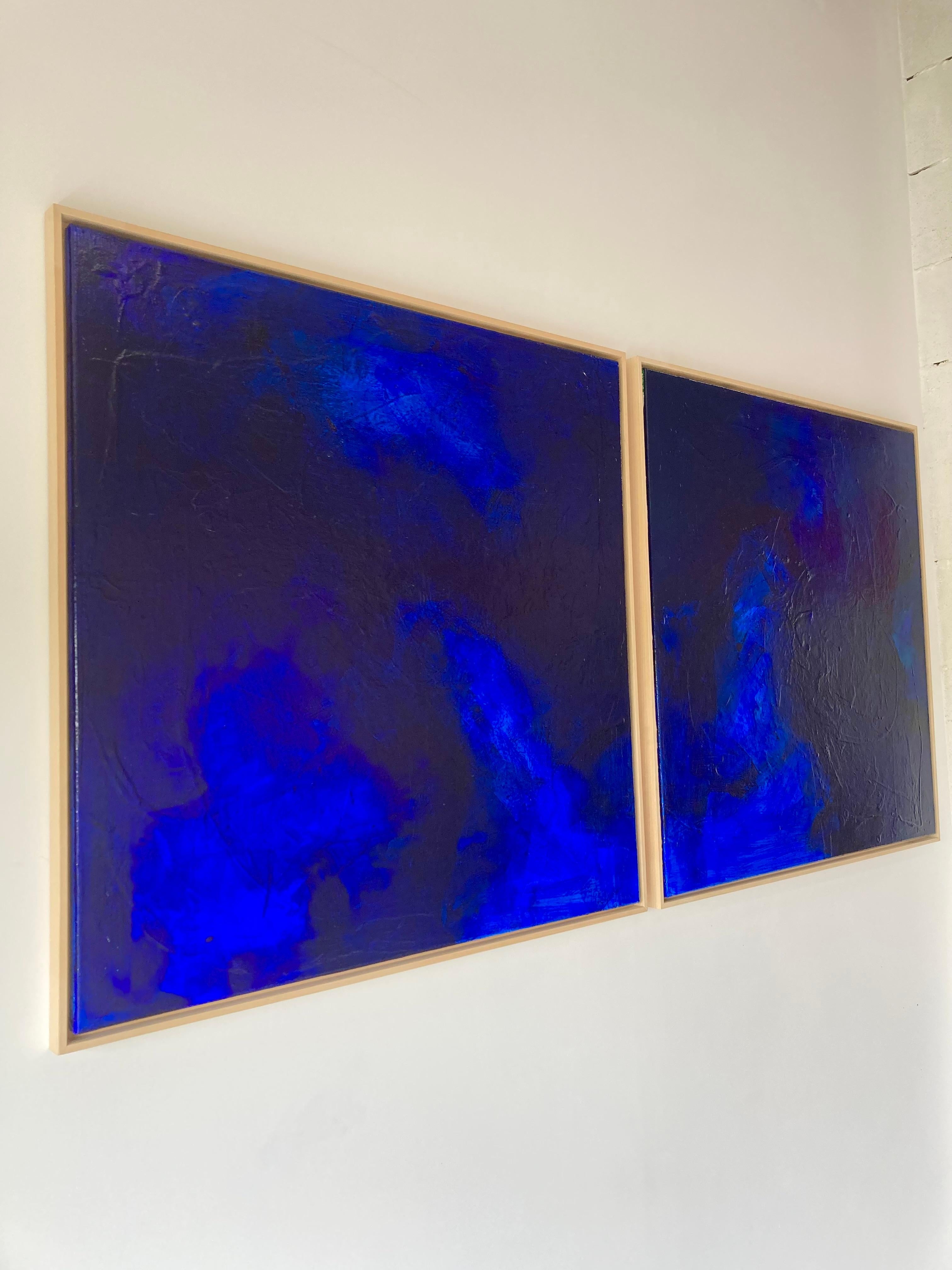 Abstract Painting Diptych Blue Pigments Contemporary Artist Gabriela Meunie 2024 For Sale 4