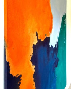 Abstract Painting Orange Green by Contemporary Artist Gabriela Meunie 2024