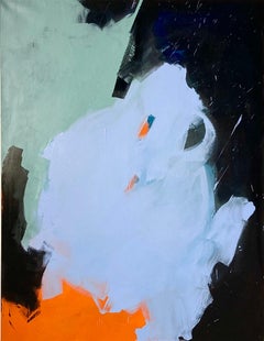 Pittura astratta Cielo arancione dell'artista contemporanea Gabriela Meunie 2023
