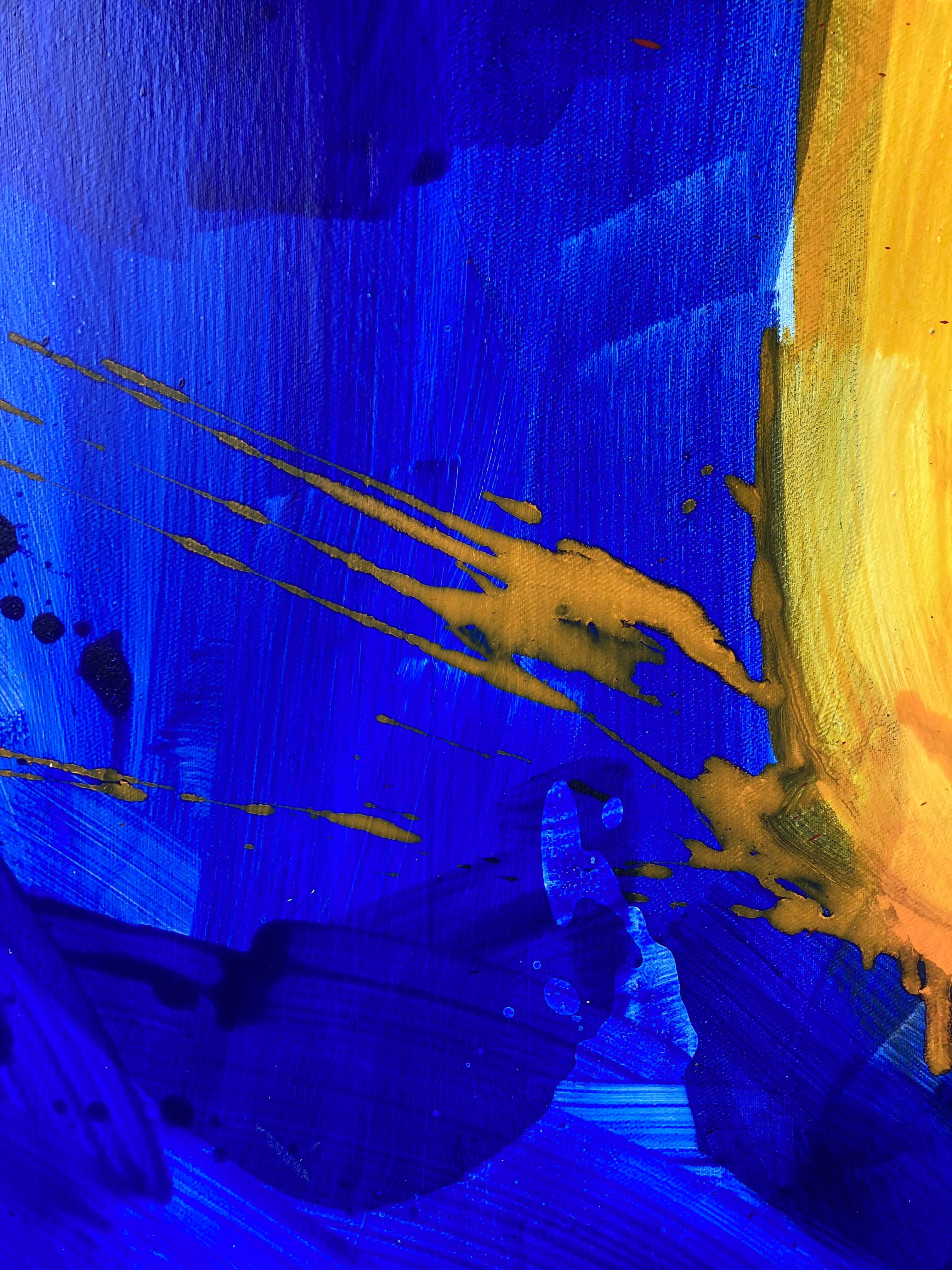 Abstrakte Malerei Rot Blau von Contemporary Artist Gabriela Meunie 2023 im Angebot 1