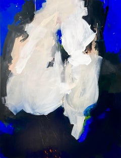 Peinture abstraite blanc cobalt de l'artiste Gabriela Meunie 2023
