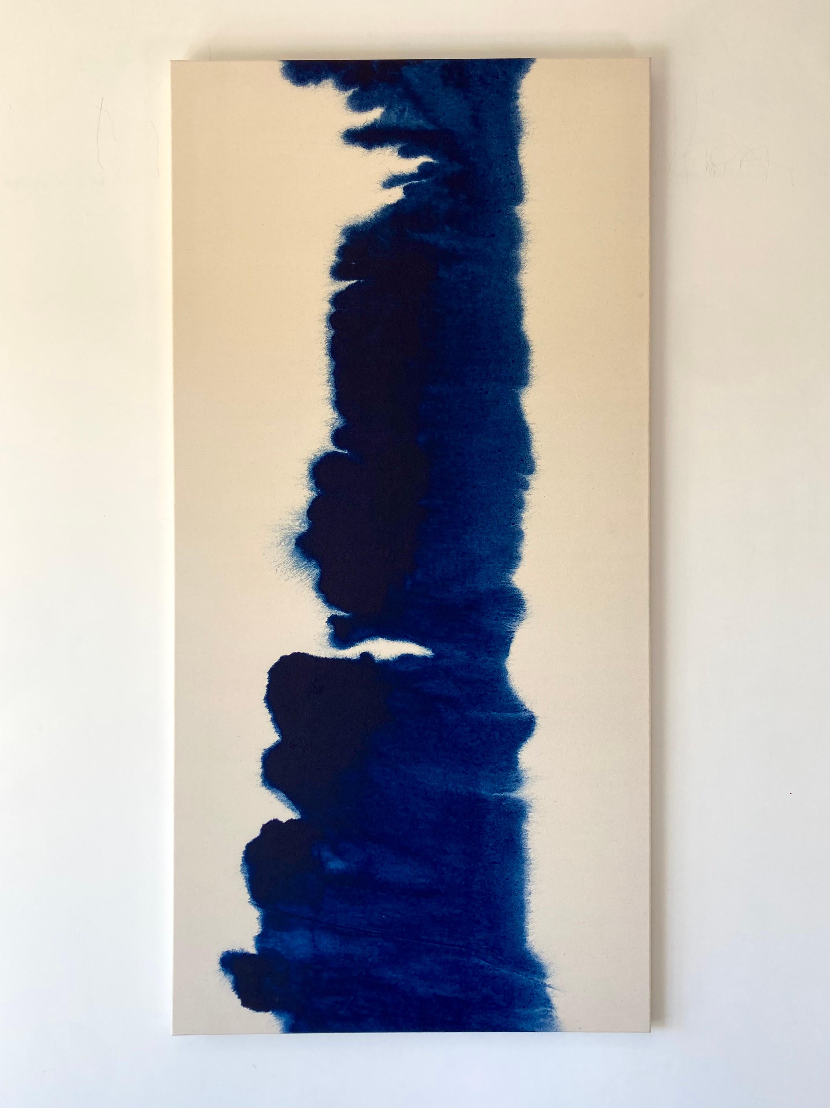 Blue Raw Ultramarine Abstract Painting on Canvas Artist Gabriela Meunie