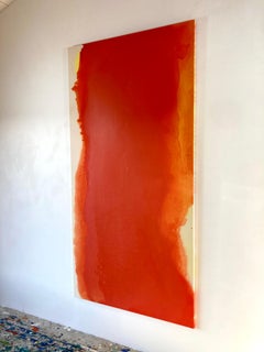Monochrome Large Orange Abstract Painting on Canvas Gabriela Meunie