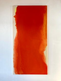 Monochrome Large Orange Abstract Painting on Canvas Gabriela Meunie