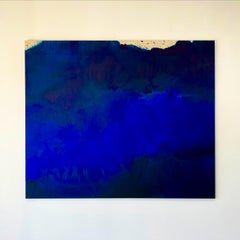 Monochrome Large Ultramarine Blue Abstract Painting on Canvas Gabriela Meunie